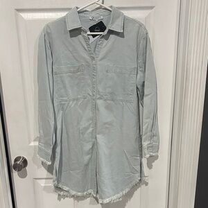 Light Blue Denim Shirt Dress